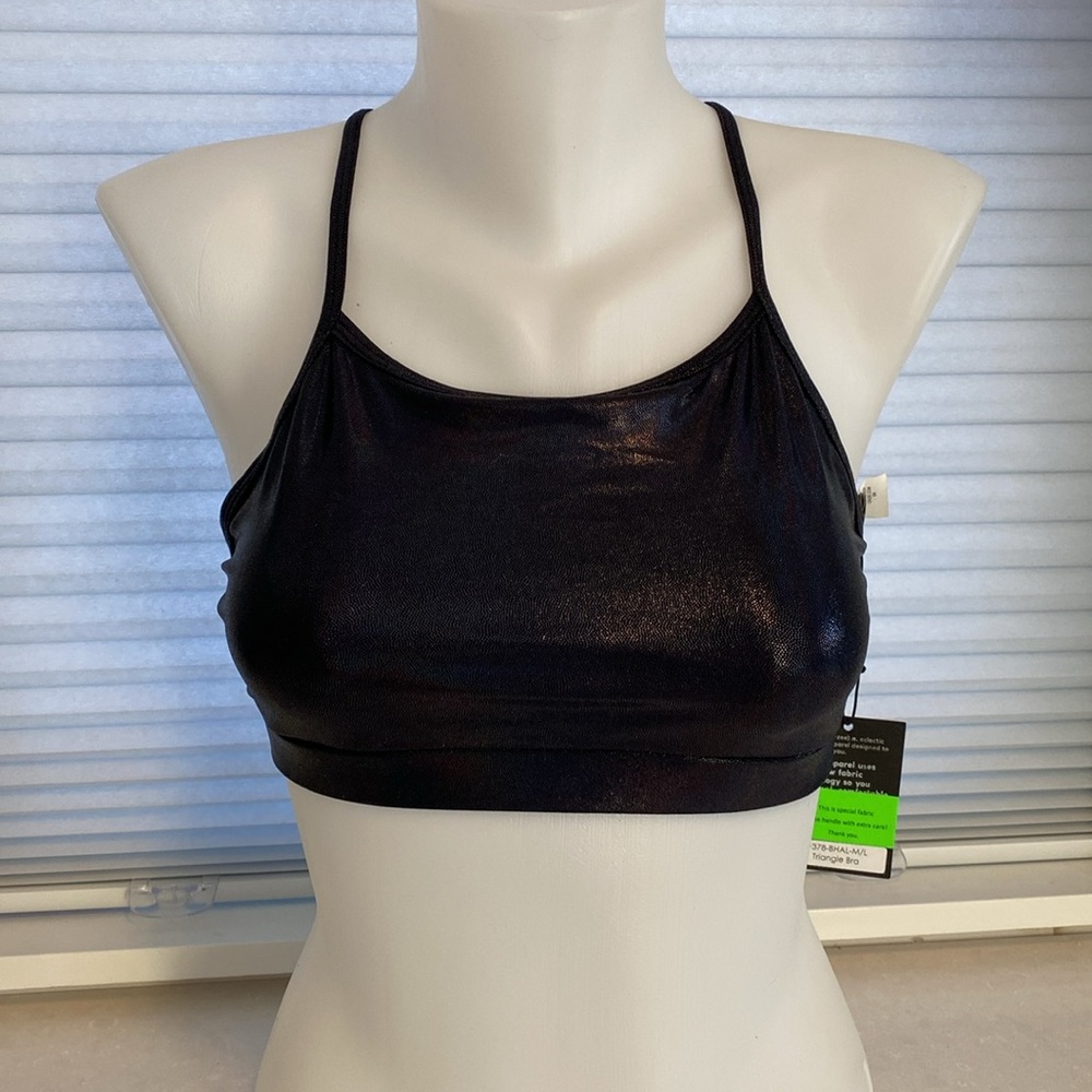 Onzie Metallic Triangle Bra top or swim top. 
Shiny special fabric. BNWT